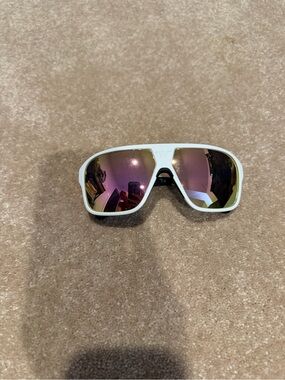 Pit Viper White Frame Sunglasses with Purple/Gold Mirrored Lenses
